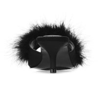 Women's Mona Marabou Hard Sole Slender Heel Slipper - Image 2
