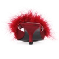 Women's Mona Marabou Hard Sole Slender Heel Slipper - Image 4