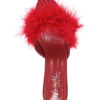 Women's Mona Marabou Hard Sole Slender Heel Slipper - Image 5