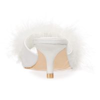 Women's Mona Marabou Hard Sole Slender Heel Slipper - Image 9