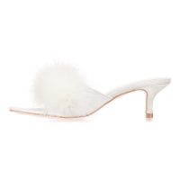 Women's Mona Marabou Hard Sole Slender Heel Slipper - Image 8