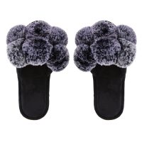 Women's Luxe Pom-Pom Memory Foam Plush Slippers - Image 9