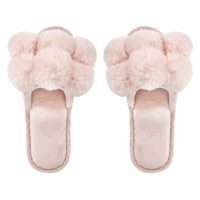 Women's Luxe Pom-Pom Memory Foam Plush Slippers - Image 2