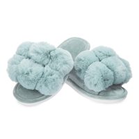 Women's Luxe Pom-Pom Memory Foam Plush Slippers - Image 3