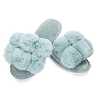 Women's Luxe Pom-Pom Memory Foam Plush Slippers - Image 5