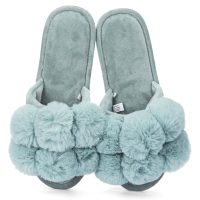 Women's Luxe Pom-Pom Memory Foam Plush Slippers - Image 4