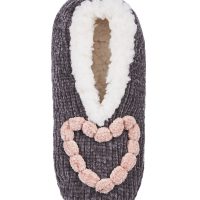 Women's Cozy Heart Chenille Sherpa-Lined Slippers - Image 4