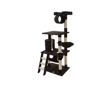 Go Pet Club Black 62Cat Tree Condo with Hammock and Side Basket - Image 2