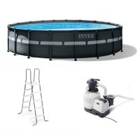 Intex C Ultra Frame 18 x 52 Round Metal Frame Above Ground Pool Package - Image 4
