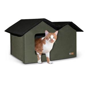 KH OliveBlack Outdoor ExtraWide Kitty House, 26.5L X 13.5W X 21.5H