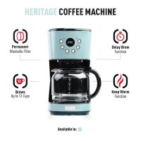 Haden 75032 Heritage Innovative 12Cup Turquoise Residential Drip Coffee Maker - Image 2