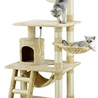 Go Pet Club Beige 62Cat Tree Condo with Hammock and Side Basket - Image 5