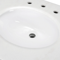 Home Decorators Collection Bath Vanity in Ivory Marble Vanity Top in White White Sink Scratch Dent - Image 2
