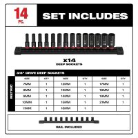 14Piece SHOCKWAVE Impact Duty 38 Drive Metric Deep 6 Point Socket Set - Image 5