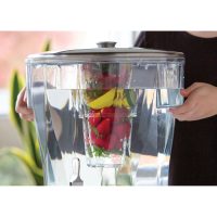 Service Ideas Round Cold Beverage Dispenser, TransparentBrushed Stainless 5 gal. - Image 3