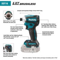 18V LXT LithiumIon Brushless Cordless QuickShift Mode 4Speed Impact Driver Tool Only - Image 4