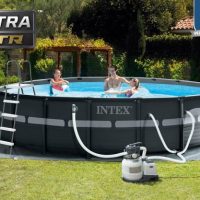 Intex C Ultra Frame 18 x 52 Round Metal Frame Above Ground Pool Package - Image 9