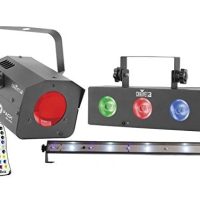 CHAUVET DJ JAM Pack Silver Moonflower Projection Light Effect wTriColor LED Wash UV Strobe Light Special Effects - Image 2