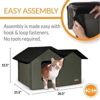 KH OliveBlack Outdoor ExtraWide Kitty House, 26.5L X 13.5W X 21.5H - Image 3
