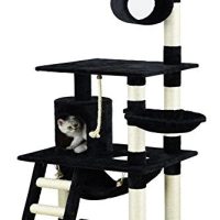 Go Pet Club Black 62Cat Tree Condo with Hammock and Side Basket - Image 5