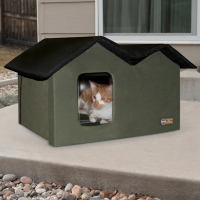 KH OliveBlack Outdoor ExtraWide Kitty House, 26.5L X 13.5W X 21.5H - Image 2