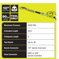 RYOBI RY31EP26 18 ft. Extension Pole with Brush for Pressure Washer - Image 3