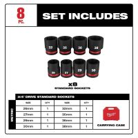 8Piece SHOCKWAVE Impact Duty 34 Drive Metric Standard 6 Point Socket Set - Image 8