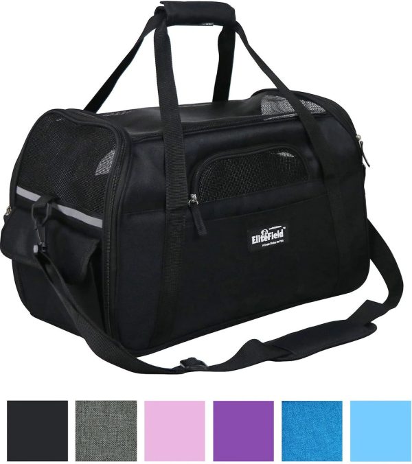 EliteField SoftSided AirlineApproved Pet Carrier Bag, Black