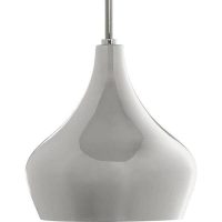 1 Light Polished Nickel Pendant with Metal Shade Damaged Box - Image 3