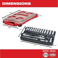 32Piece Ratchet Socket Set with PACKOUT LowProfile Compact Organizer 38 Drive Metric - Image 4