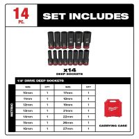 14Piece SHOCKWAVE Impact Duty 12 Drive Metric Deep 6 Point Socket Set - Image 10