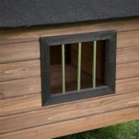 Large Solid Wood Outdoor Dog House with Spacious Deck Porch - Image 4