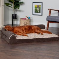 FurHaven TwoTone Deluxe Chaise Memory Top Cat Dog Bed wRemovable Cover Espresso, Jumbo - Image 5